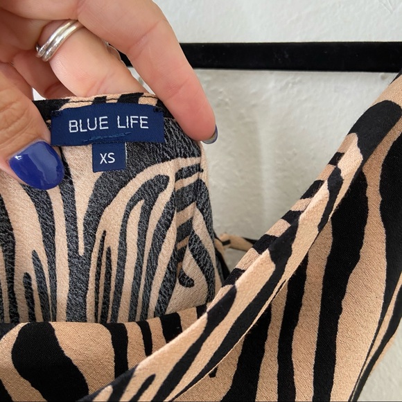 Blue Life Revolve Tiger Animal Print Tan Black Hadid Mini Slip Dress | XS - Picture 9 of 12